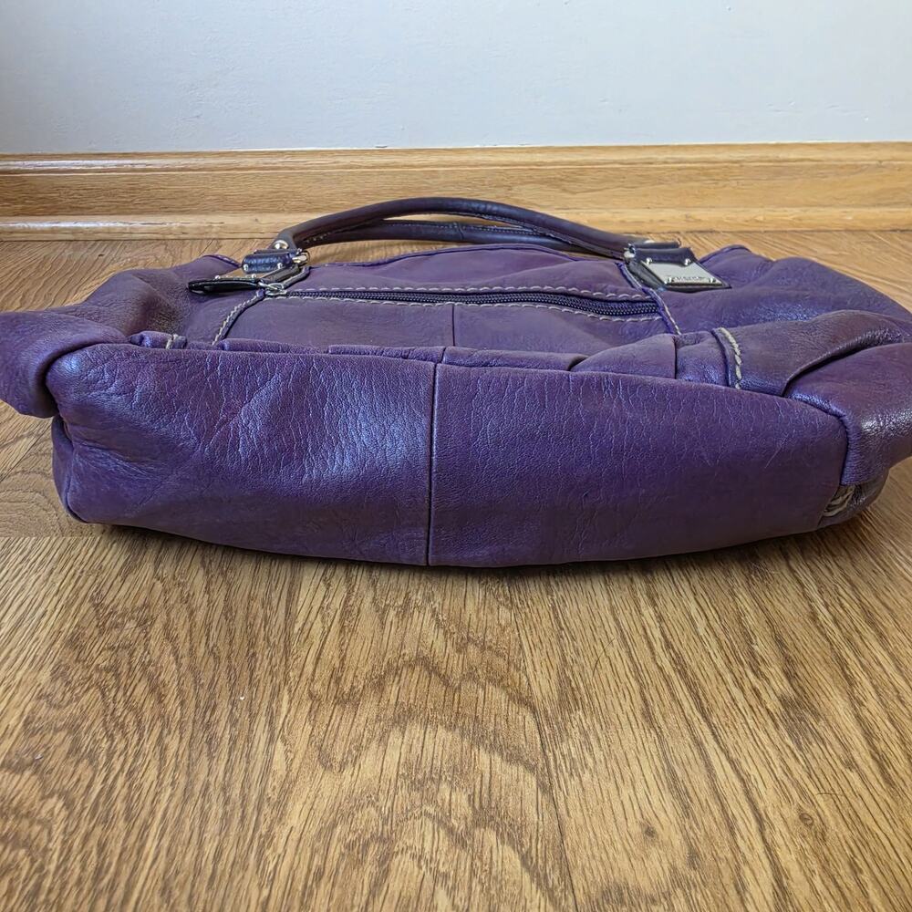 Tignanello Purse Soft Leather Hobo Shoulder Handbag Purple READ - Picture 4 of 14
